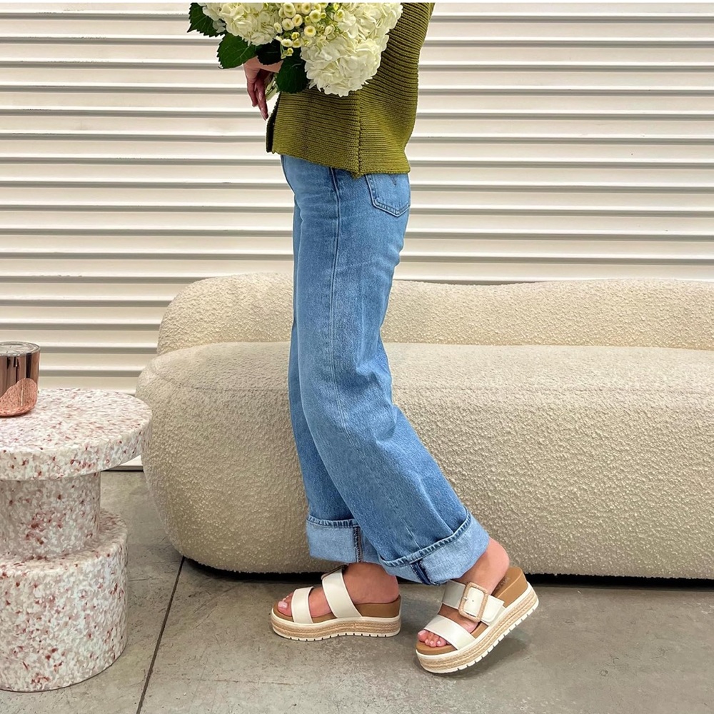 MIA White Double Strap Platform Slide Sandal - Picture 5 of 11